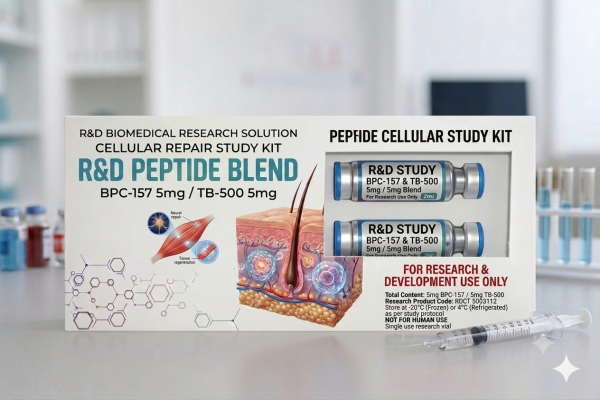 BPC-157 & TB-500 5mg Blend - Lab-Tested Research Peptide for UK Laboratories BPC-157 and TB-500 5mg blend UK research peptide R&D Only lab-tested Wolverine Stack